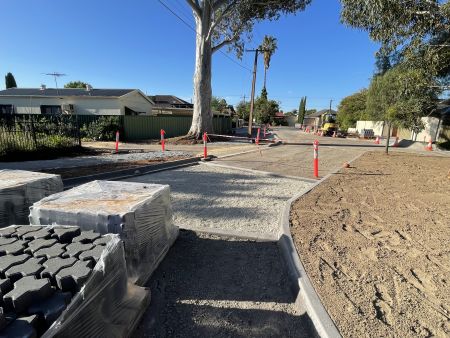 Construction of a new footpath and road in Fulton Place Clarence Gardens