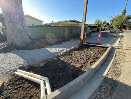 Construction of the new footpath at Fulton Place in Clarence Gardens