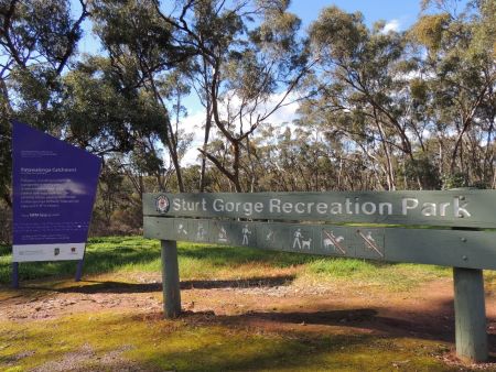 Sturt Gorge Recreation Park Entrance Sign
