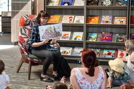 Story time at the Blackwood Library at Tiwu Kumangka