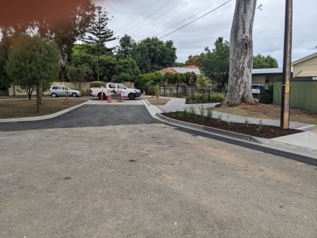 Fulton Place Clarence Gardens-end of works kerb, footpath and permeable road section