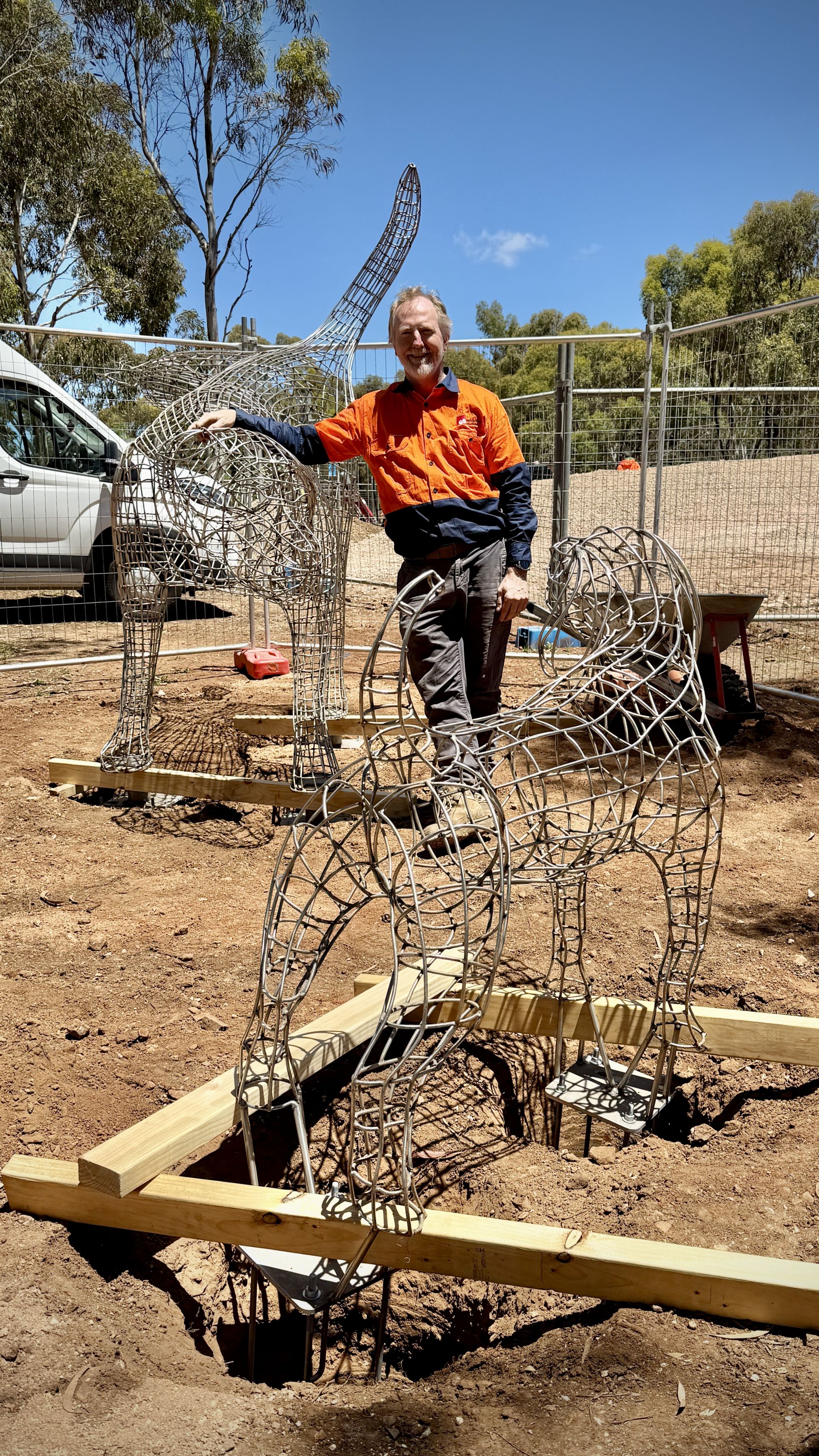 Charlie and Bella Sculpture at CC Hood Reserve with Karl Meyer