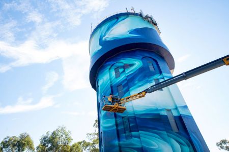 Mural on the Belair Water Tower