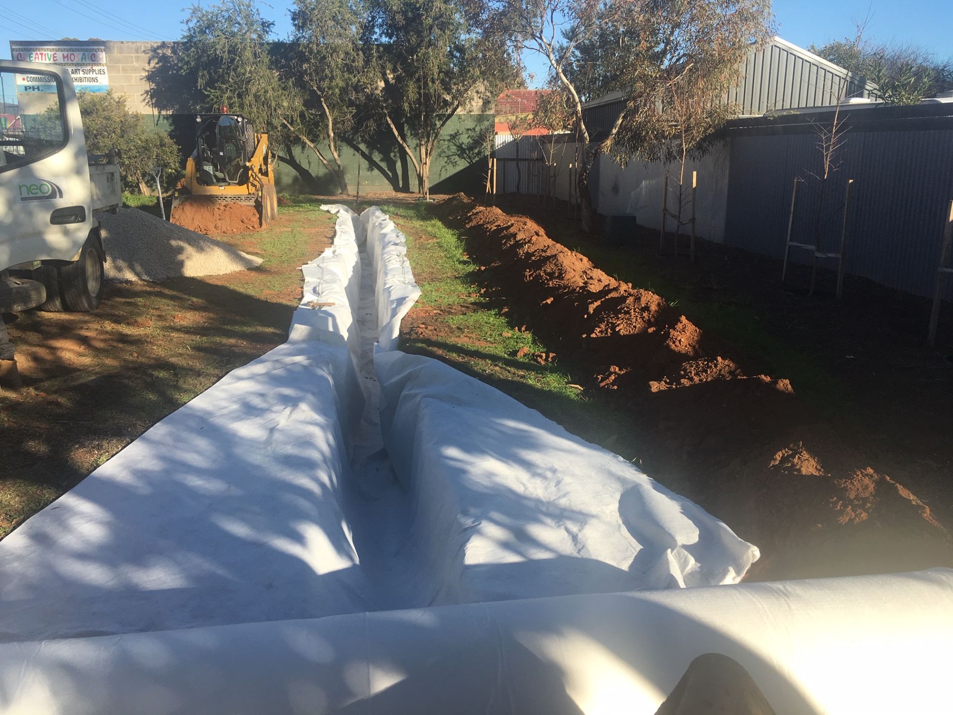 Skitch Reserve Melrose Park Stormwater Harvesting System trench June 2019