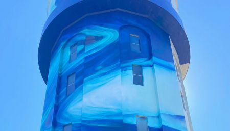 The mural on the Belair Water Tower