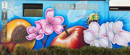 A Fruitful Experiment Mural at Blackwood side close view