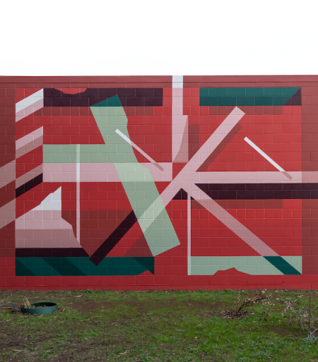 Melrose Street Reserve Mural by Matthew Dopheide at Melrose Park middle section or mural