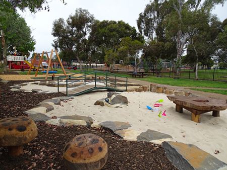 Goodale Reserve Logs and Sand Pit